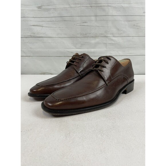 BROLETTO MEN'S BROWN WINGTIP LEATHER Derby SHOES 8.5 M Mahogany - Picture 1 of 14